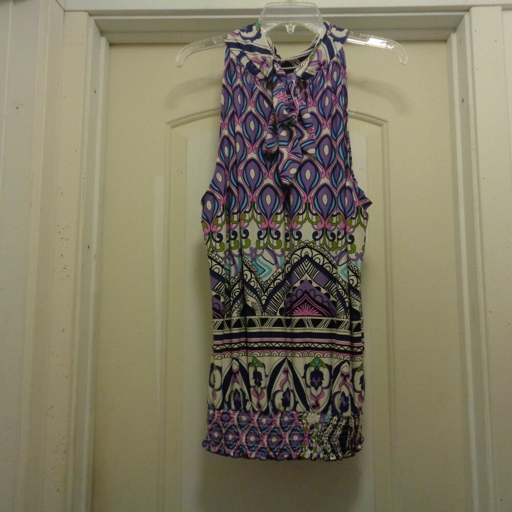 WHITE LOTUS FRENCH BOHO BEAUTIFUL LONG BOW SHEERED BLOUSE 1X BY SIMPLY FRENCH